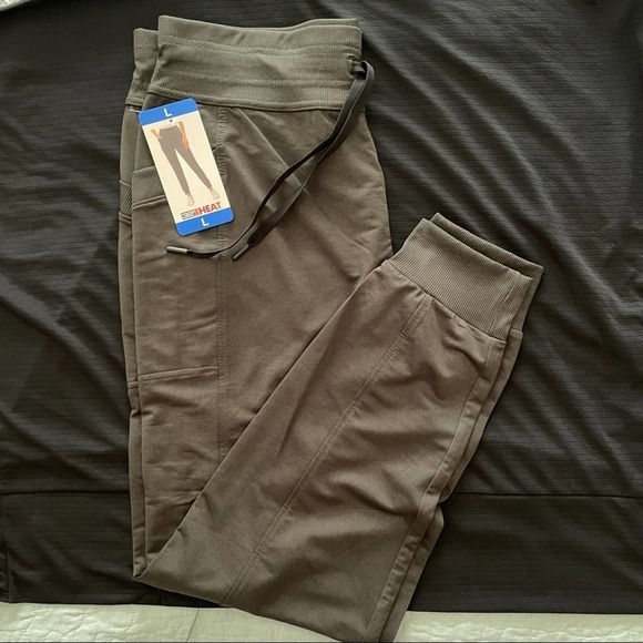 Joggers 32 degrees drawstring Side pockets Heather Green Joggers Size Large NWT - Picture 8 of 8